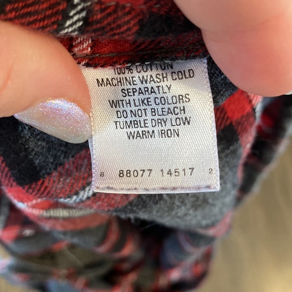 Fission Black Red Gray Flannel Shirt Large L VGUC - Picture 5 of 6
